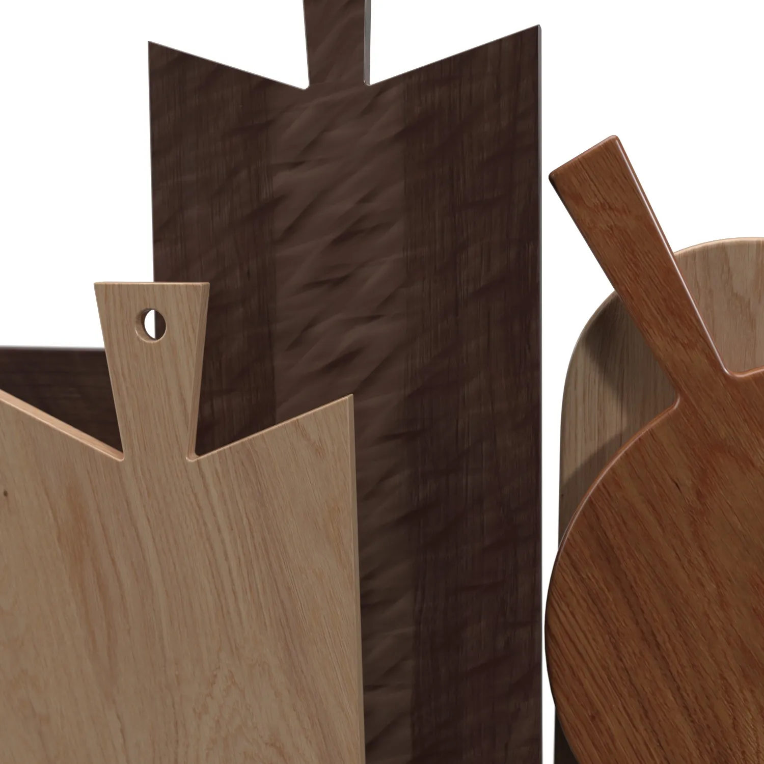 Wooden Set Of 6 Cutting Boards PBR 3D Model_05